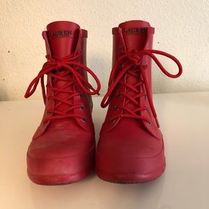 Red Rain Boots